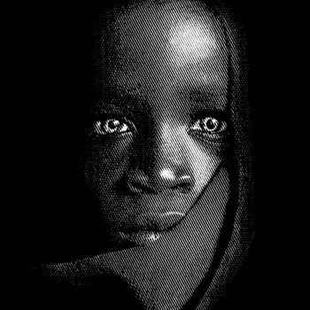 Prenten & gravures getiteld "⚜️ African girl ⚜️" door Aleksei Zhdanov, Origineel Kunstwerk, Embossing