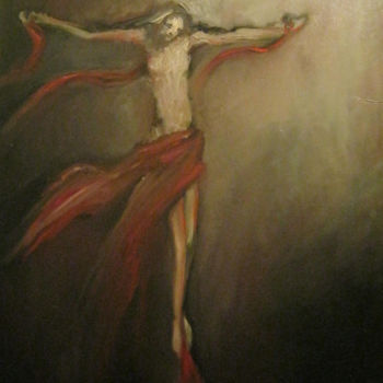 Картина под названием "Jesus on the cross" - Cvelov Aleksej, Подлинное произведение искусства