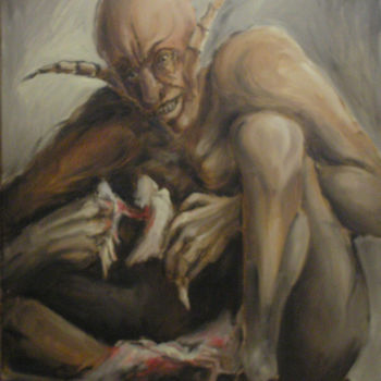 Painting titled "Big Evil and little…" by Cvelov Aleksej, Original Artwork