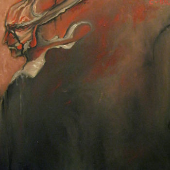 Pintura intitulada "Demonic Head" por Cvelov Aleksej, Obras de arte originais, Óleo