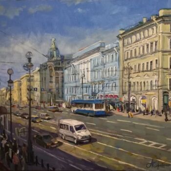 Картина под названием "Невский проспект" - Aleksey Korabelnikov, Подлинное произведение искусства, Темпера