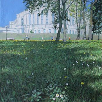 Peinture intitulée "Летом в парке у опе…" par Aleksey Korabelnikov, Œuvre d'art originale, Acrylique