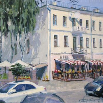 Картина под названием "У летнего кафе "Грю…" - Aleksey Korabelnikov, Подлинное произведение искусства, Акрил