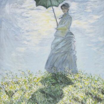 Картина под названием "Дама с зонтиком (ко…" - Алексей Соловьев, Подлинное произведение искусства
