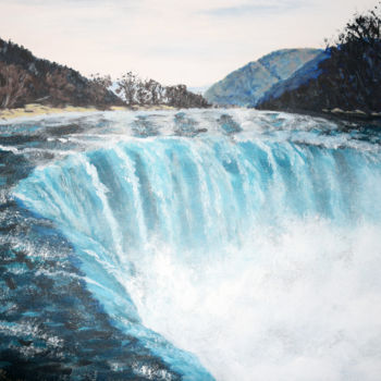 Malerei mit dem Titel "The River Fall" von Aleks P, Original-Kunstwerk, Acryl