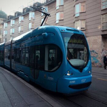 Photography titled "Blue tram" by Alen Gurovic, Original Artwork, Non Manipulated Photography