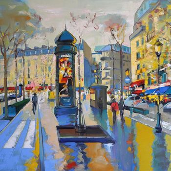 Ζωγραφική με τίτλο "Boulevard de Clichy…" από Alena Carbonel, Αυθεντικά έργα τέχνης, Λάδι