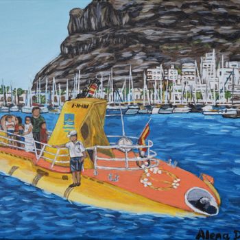 Pintura intitulada "Nach der U-Boot Tou…" por Alena Drisner, Obras de arte originais, Acrílico