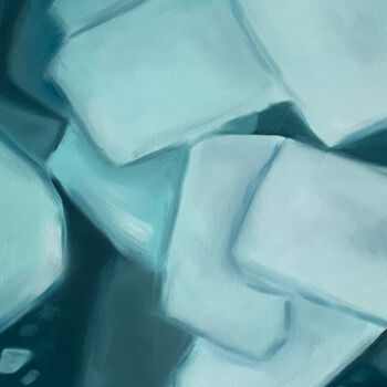 Картина под названием "Байкальские льдины" - Alena Fisak, Подлинное произведение искусства, Масло Установлен на Деревянная р…