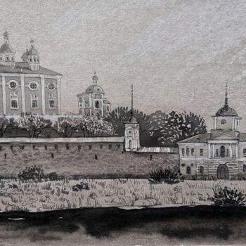 Painting titled "Smolensk" by Alena Karpowa, Original Artwork, Ink