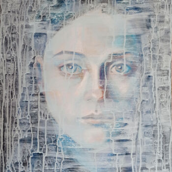 Painting titled "Cate" by Alena Masterkova, Original Artwork, Acrylic Mounted on Wood Stretcher frame