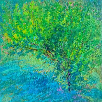 Pintura intitulada "Mantis Tree" por Alena Masterkova, Obras de arte originais, Óleo Montado em Armação em madeira
