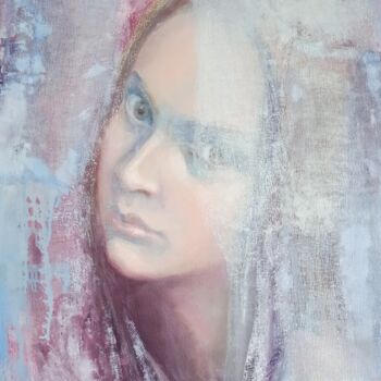 Painting titled "Thousand Questions" by Alena Masterkova, Original Artwork, Oil Mounted on Wood Stretcher frame