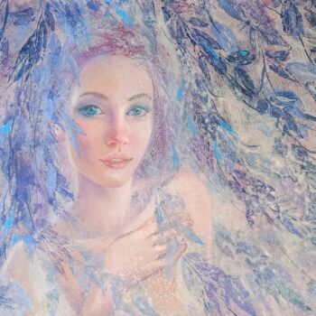 Painting titled "Morning Willow" by Alena Masterkova, Original Artwork, Acrylic