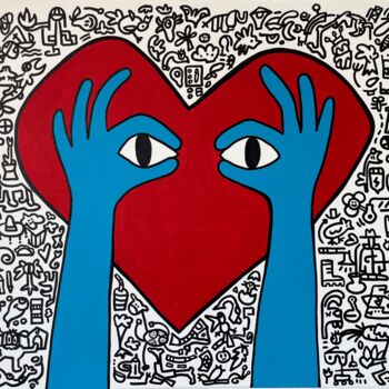 Painting titled "I see love" by Alena Ogden, Original Artwork, Acrylic