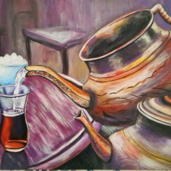 Картина под названием "турецкий чай" - Alena Unlu, Подлинное произведение искусства, Акрил