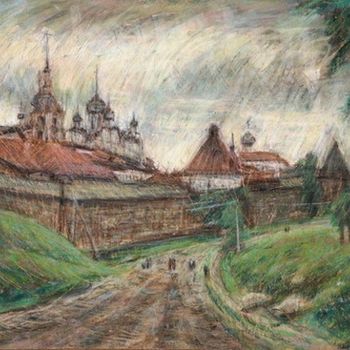 Рисунок под названием "Соловецкий кремль" - Елена Горшкова, Подлинное произведение искусства, Другой