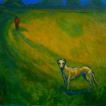 Pittura intitolato "the hound" da Alex Ocampo, Opera d'arte originale