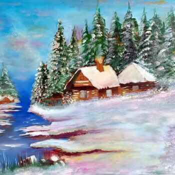 Painting titled "My home" by Arthur Savachenko, Original Artwork, Oil