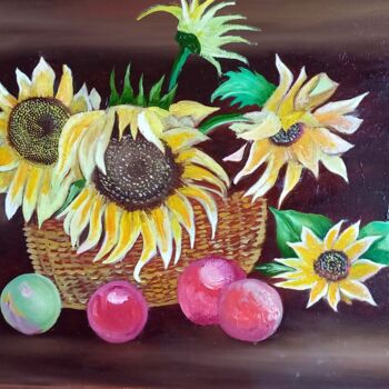 Pittura intitolato "Sunflowers" da Arthur Savachenko, Opera d'arte originale, Olio