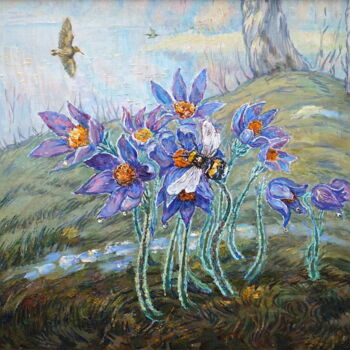 Schilderij getiteld ""Spring flight of t…" door Ales Filipovich, Origineel Kunstwerk, Olie
