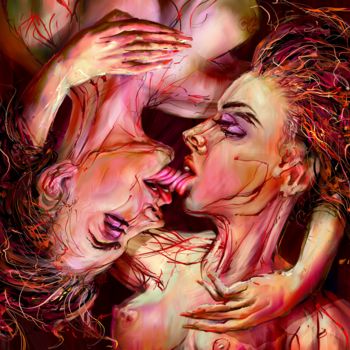 Digital Arts titled "Lickiss" by Ales Dolbnya, Original Artwork, Digital Painting