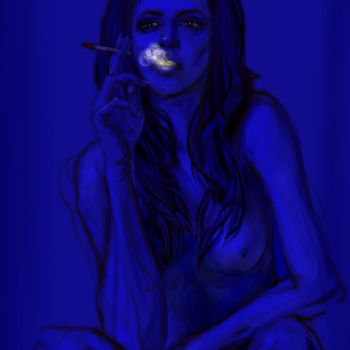 Digital Arts titled "Smoke" by Ales Dolbnya, Original Artwork, Digital Painting