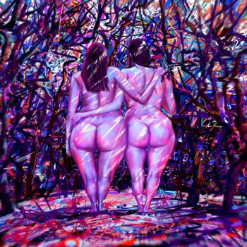 Digital Arts titled "In The Forest" by Ales Dolbnya, Original Artwork, Digital Painting