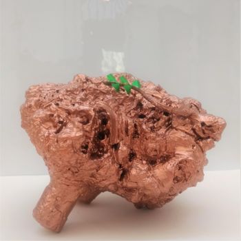 Skulptur mit dem Titel "the Brain" von Alesea Iacub, Original-Kunstwerk, Holz
