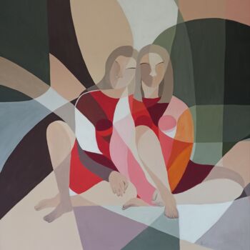 Pittura intitolato ""Come Sorelle"" da Alessandra Redolfi, Opera d'arte originale, Acrilico