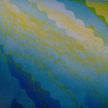 Estampas & grabados titulada "Blue" por Alessandra Dalla Rosa, Obra de arte original, Grabado