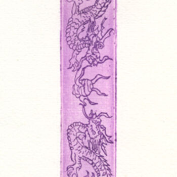 Printmaking titled "L'année du dragon" by Alessandra Dalla Rosa, Original Artwork, Engraving