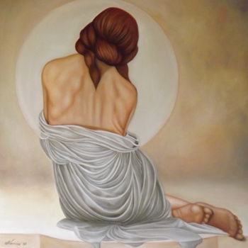 Painting titled "La promessa" by Alessandra Veccia, Original Artwork, Oil
