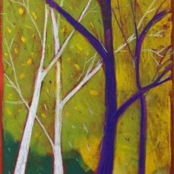 Painting titled "Alberi" by Alessandro Andreuccetti, Original Artwork, Oil