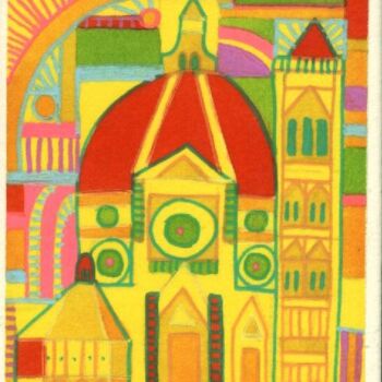 Painting titled "duomo firenze 10" by Alessandro Buccoliero, Original Artwork