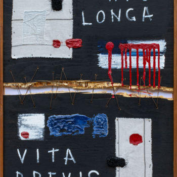 绘画 标题为“ARS LONGA, VITA BRE…” 由Alessandro Flavio Bruno, 原创艺术品, 丙烯 安装在木板上
