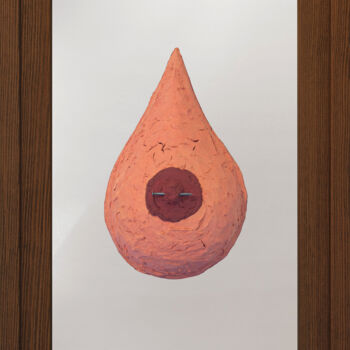 Painting titled "Guardati" by Alessandro Flavio Bruno, Original Artwork, Wood Mounted on Glass