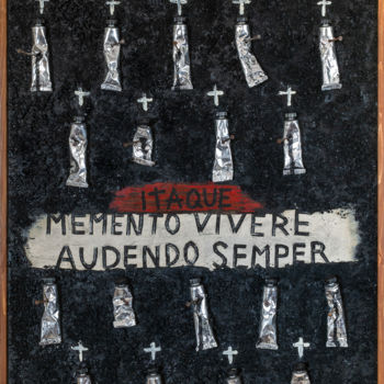 Schilderij getiteld "Memento vivere" door Alessandro Flavio Bruno, Origineel Kunstwerk, Acryl Gemonteerd op Houten paneel