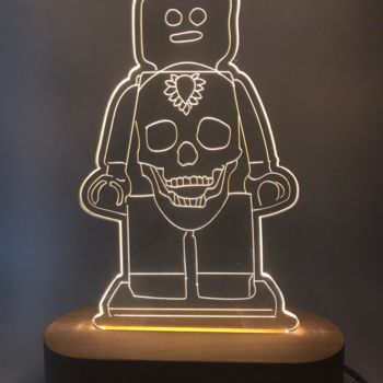 Design intitulée "Alter Ego Skull - L…" par Alessandro Piano, Œuvre d'art originale, Luminaire