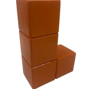 Sculpture titled "Alter Ego Cubes Ora…" by Alessandro Piano, Original Artwork, Resin