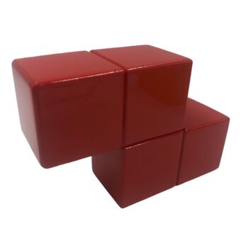 Sculpture titled "Alter Ego Cubes Red" by Alessandro Piano, Original Artwork, Resin