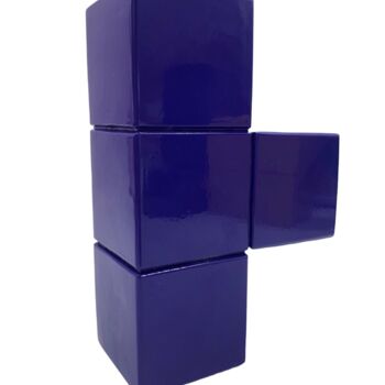 Sculpture intitulée "Alter Ego Cubes Vio…" par Alessandro Piano, Œuvre d'art originale, Résine