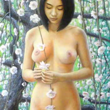 Schilderij getiteld "Sakura" door Alessandro Remi, Origineel Kunstwerk