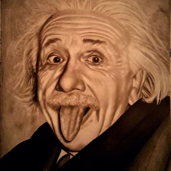Drawing titled "Einstein" by Alessandro Rizzo, Original Artwork, Graphite