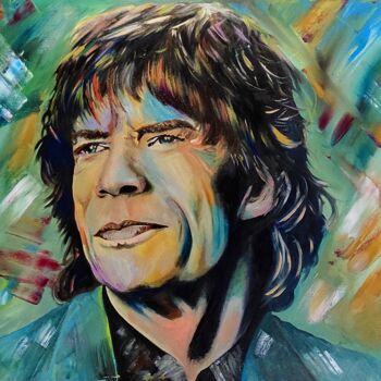 Peinture intitulée "Mick Jagger" par Alessandro Rizzo, Œuvre d'art originale, Huile