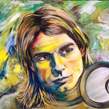 Schilderij getiteld "Kurt Cobain" door Alessandro Rizzo, Origineel Kunstwerk, Olie