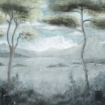 Arts numériques intitulée "Lago di Como" par Alessandro Scanziani, Œuvre d'art originale, Peinture numérique