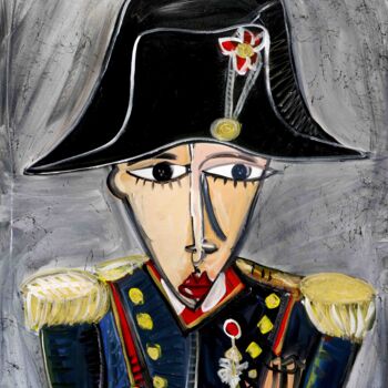 Painting titled "Napoleone" by Alessandro Siviglia, Original Artwork, Acrylic Mounted on Wood Stretcher frame