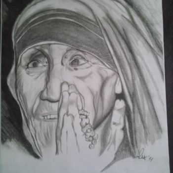 Drawing titled "MOTHER TERESA" by Alessandro Cedroni, Original Artwork