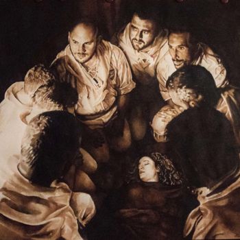 Pittura intitolato "apparizione della m…" da Alessia Clementi, Opera d'arte originale, Acquarello